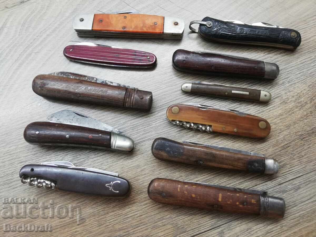 Lot de cuțite de buzunar pliabile vechi, cuțit, lamă, briceaguri - 7