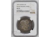2 florini 1879 Austria NGC AU55