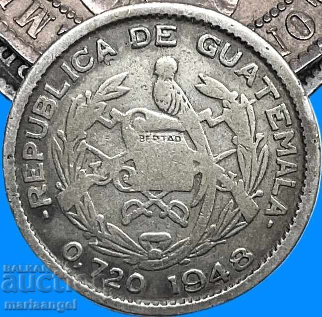 Guatemala 10 centavos 1948 silver - 5 Guatemala 10 centavos 1948 silver - 5