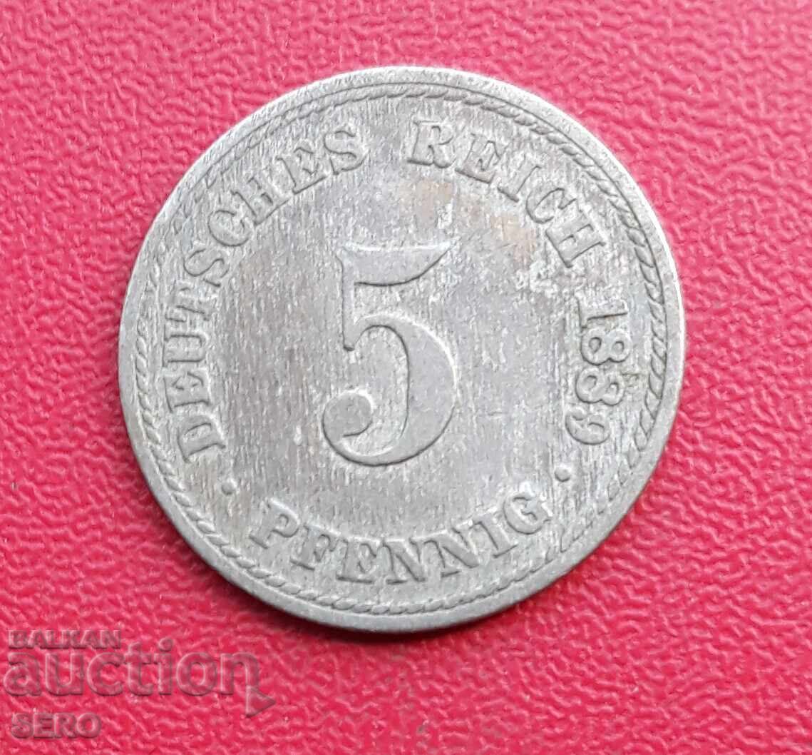Germania-5 pfennig 1889 A-Berlin