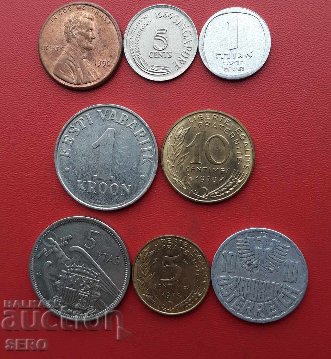 Mixed lot of 8 coins