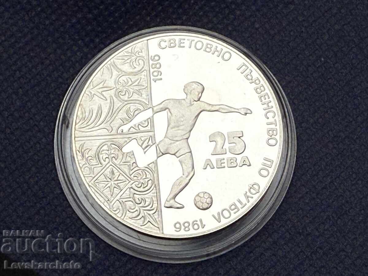 Monedă jubiliară de fotbal 25 leva 1986 Campionatul Mondial din Mexic