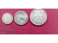 Silver coins, 50 stotinki, 1, 2 leva, 1882, Ferdinand