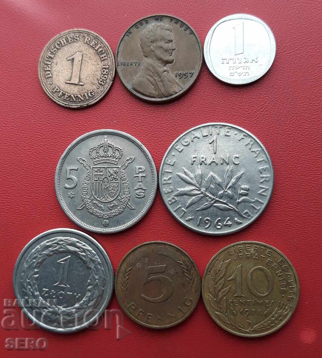 Mixed lot of 8 coins