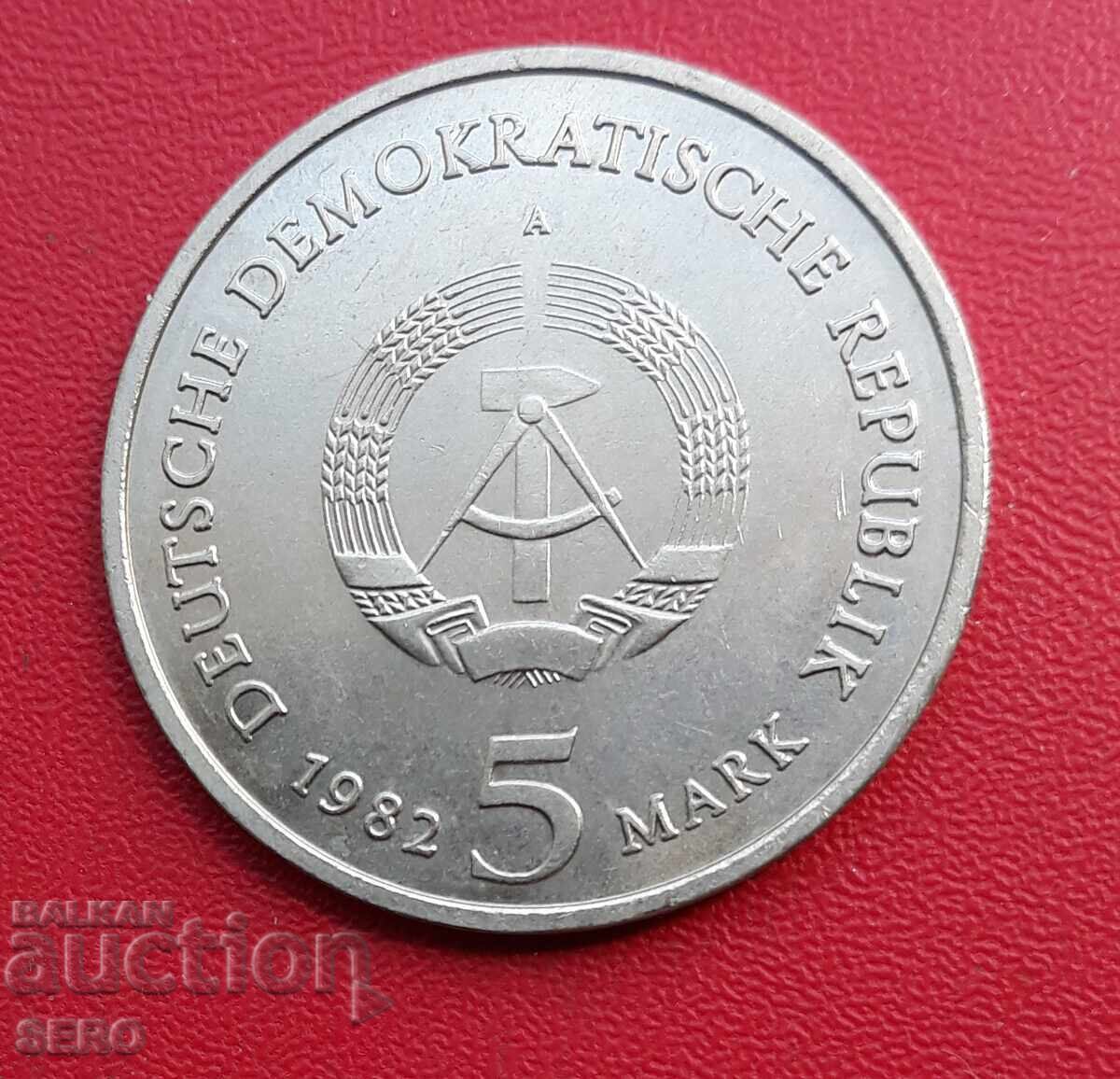 Germania-RDG-5 mărci 1982-Weimar-Casa lui Goethe cu preț € 8.01 | 15.67 BGN
