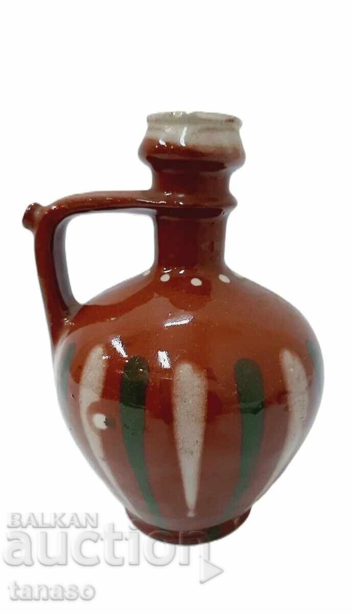 Veche cană din ceramică lucrată manual, ploscă (12.2) cu preț € 19.00 | 37.16 BGN