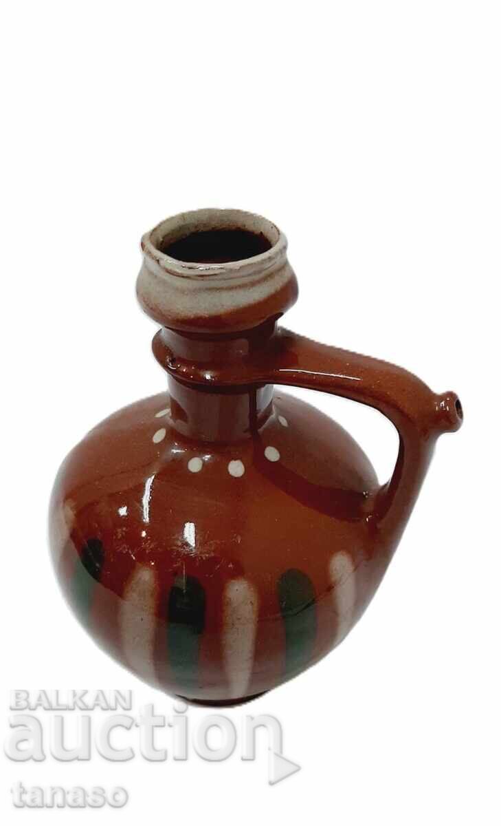 Livrarea Veche cană din ceramică lucrată manual, ploscă (12.2)