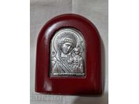 Small silver icon--Virgin Mary with the Child