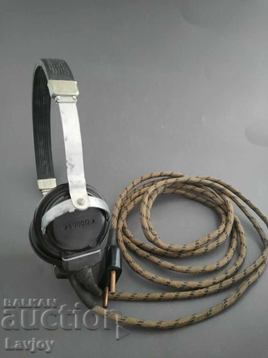 Auction  Vintage military bakelite headphones