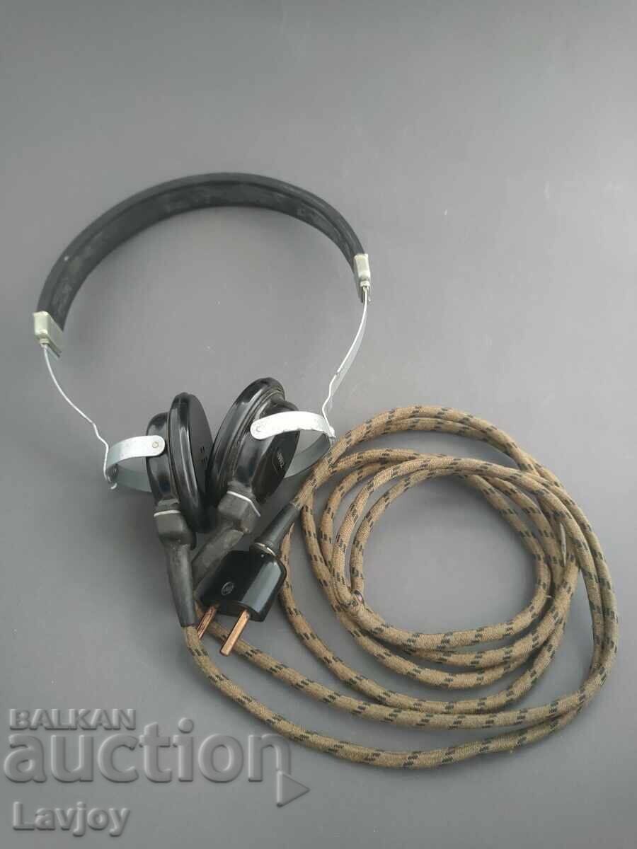 Vintage military bakelite headphones - 5