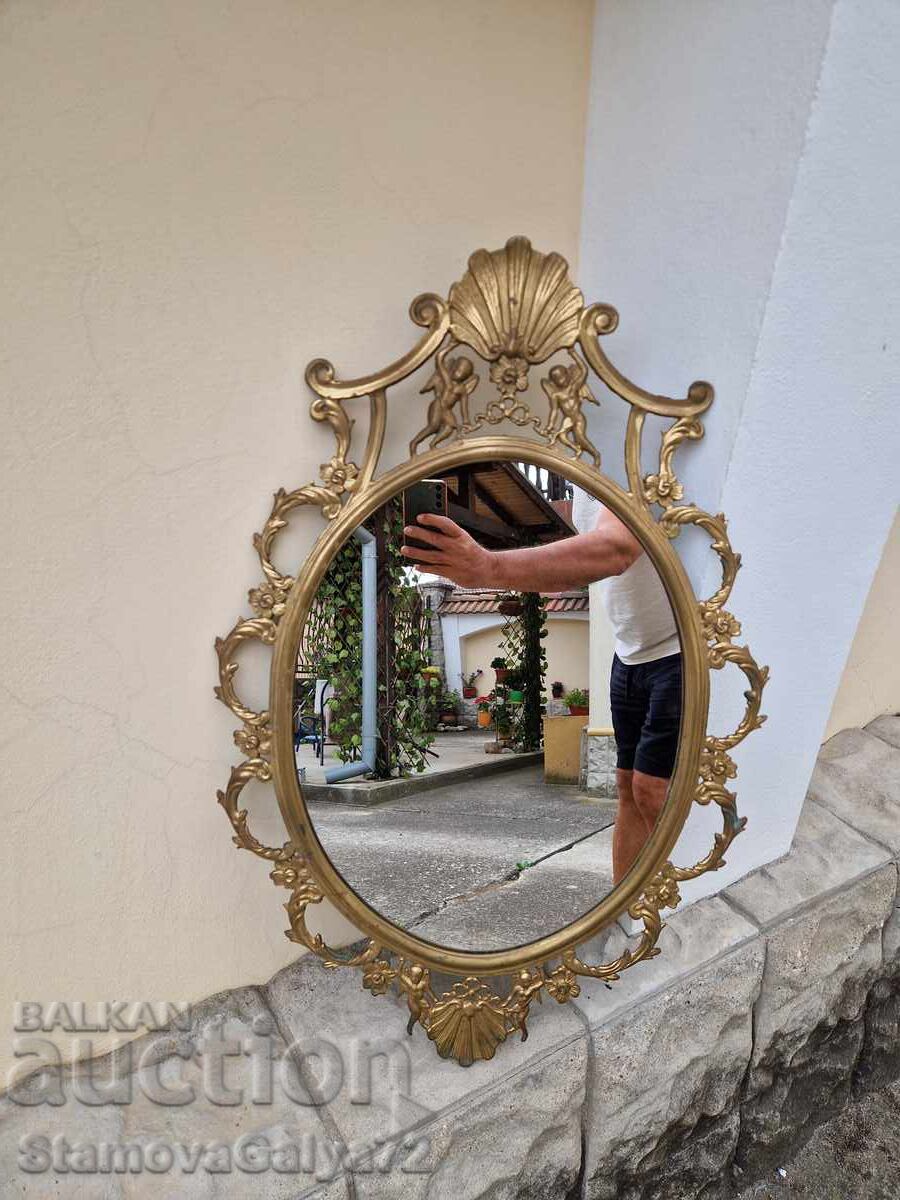 Auction  Old unique antique French bronze mirror