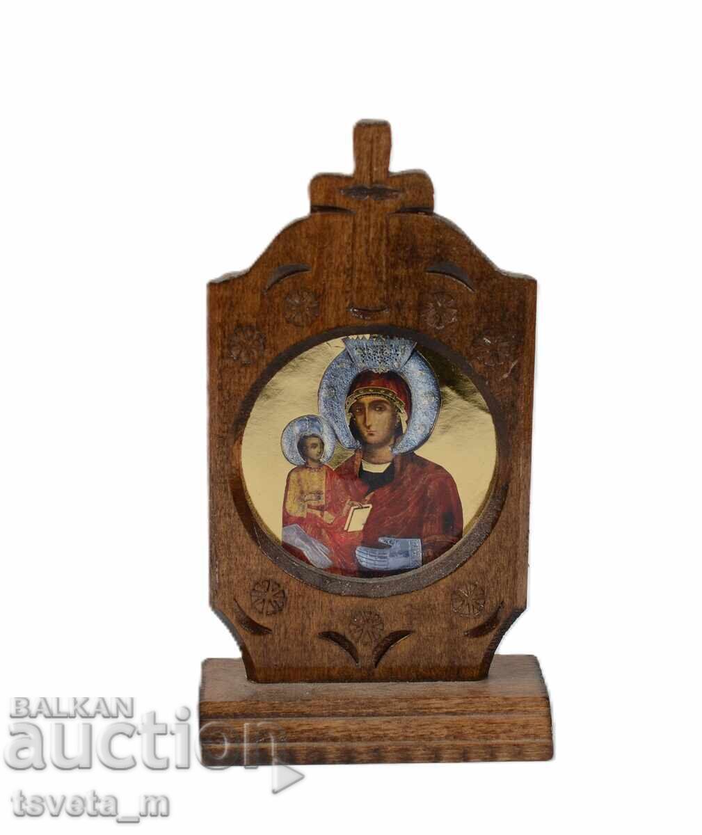 Icoană din lemn SFÂNTA MARIA TROIȚA-CU-TREI-MÂINI