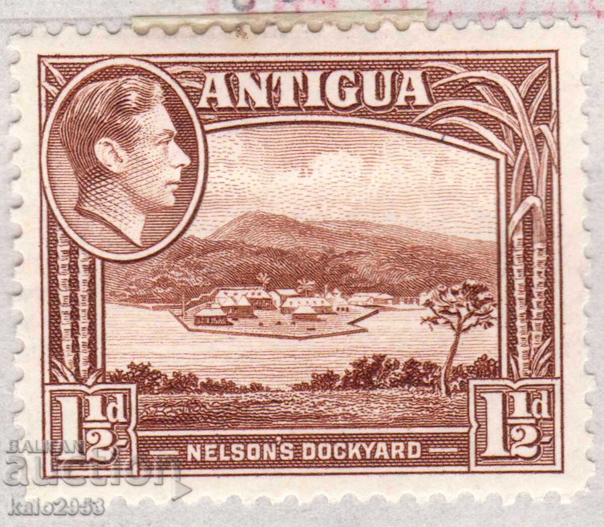 GB/Antigua-1938-Definitives-Views+KGVI medallion, MLH