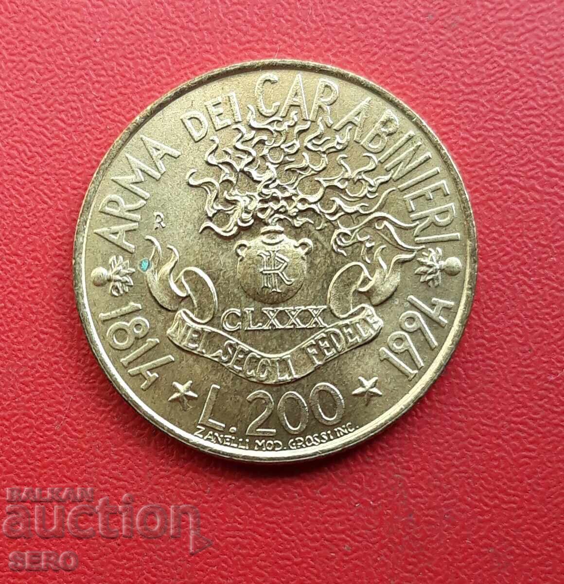 Italia-200 lire 1994-180 Corpul Carabinieri