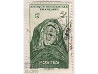 Africa Occidentală Franceză-1947-Uzuale-Fată mauritană, ștampilat