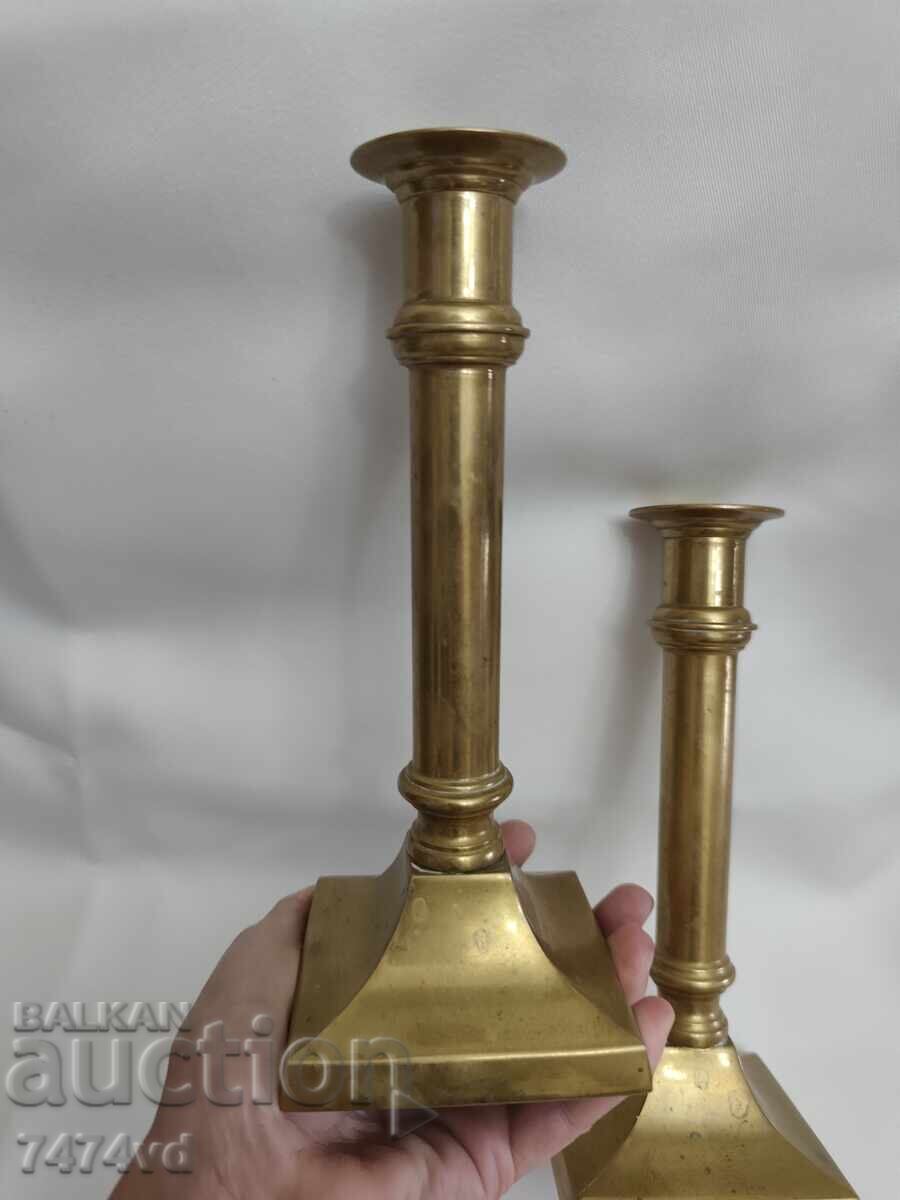 Set de două sfeșnice frumoase, bronz de înaltă calitate! - 5