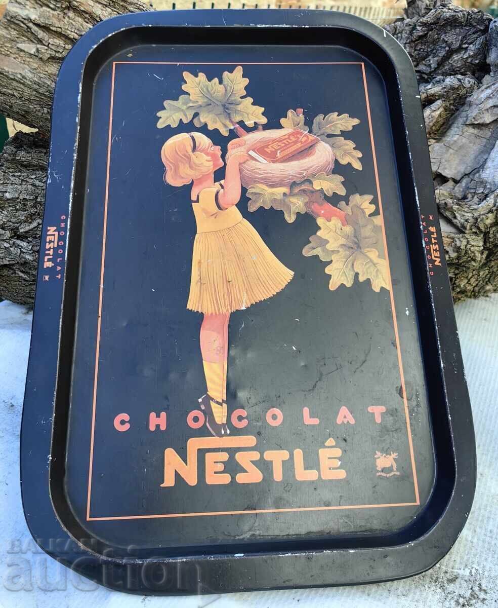 TAVĂ METALICĂ VECHE NESTLE NESTLE CHOCOLAT TAVĂ METALICĂ VECHE NESTLE NESTLE CHOCOLAT