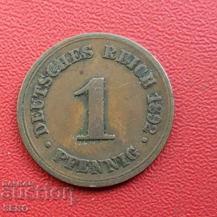 Germania-1 pfenig 1892 F-Stuttgart