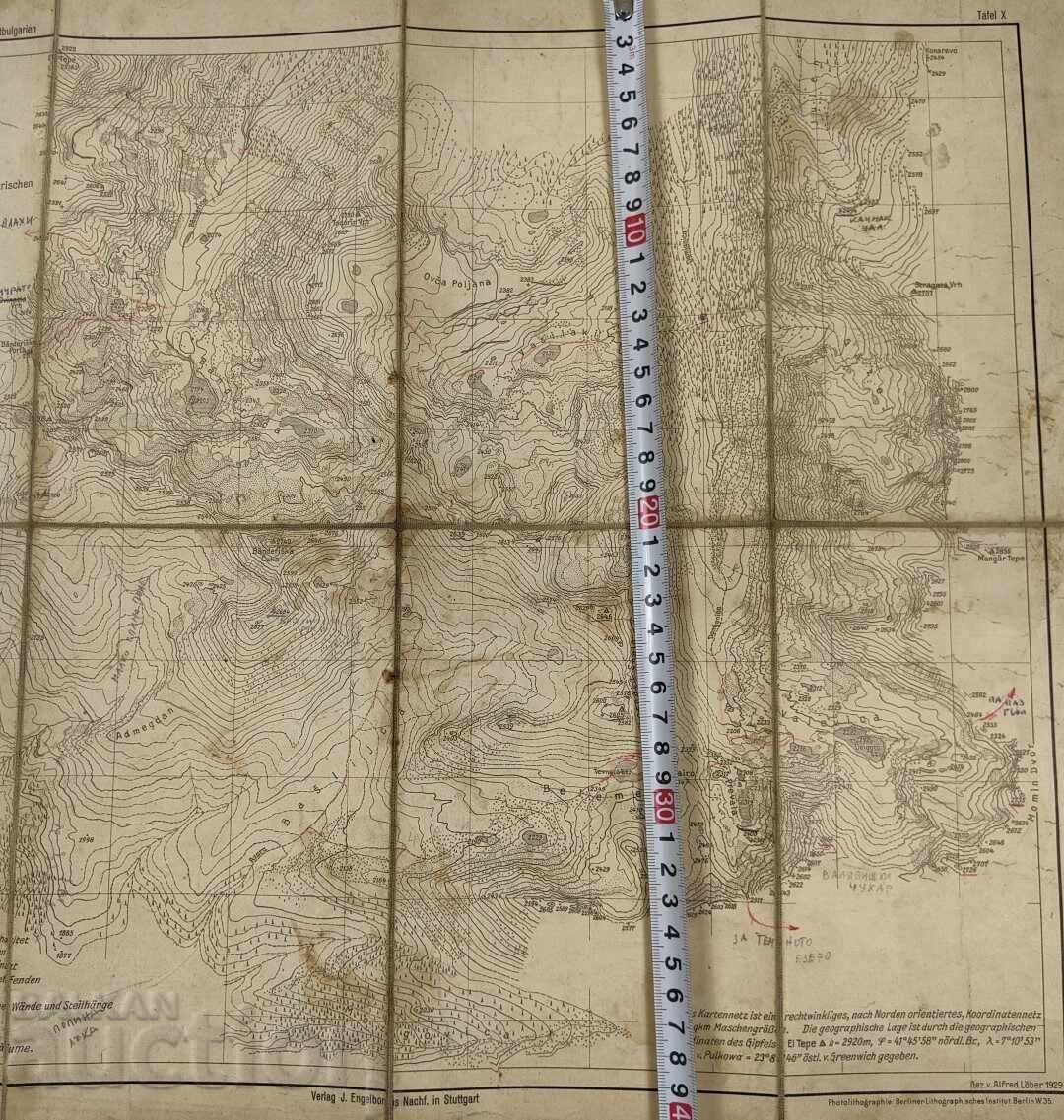 Old Map of Central Pirin, Kingdom of Bulgaria - 5