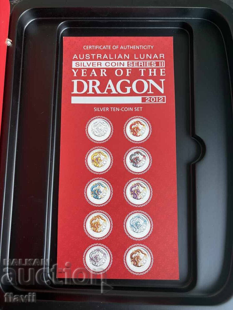 Set monede colorate Australian Lunar Seria II, 2012 - 5