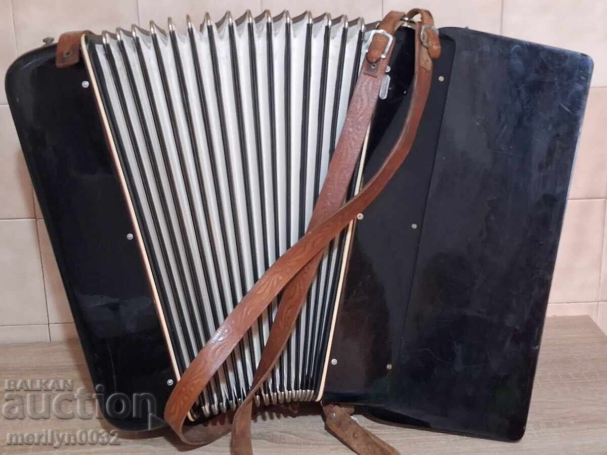 Acordeon vechi "GRIMM" 80 bași instrument muzical FUNCȚIONEAZĂ - 5