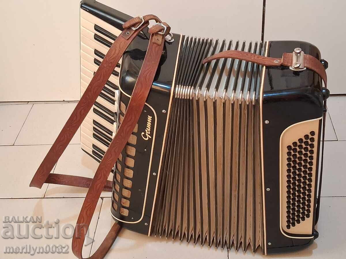 Acordeon vechi "GRIMM" 80 bași instrument muzical FUNCȚIONEAZĂ - 6