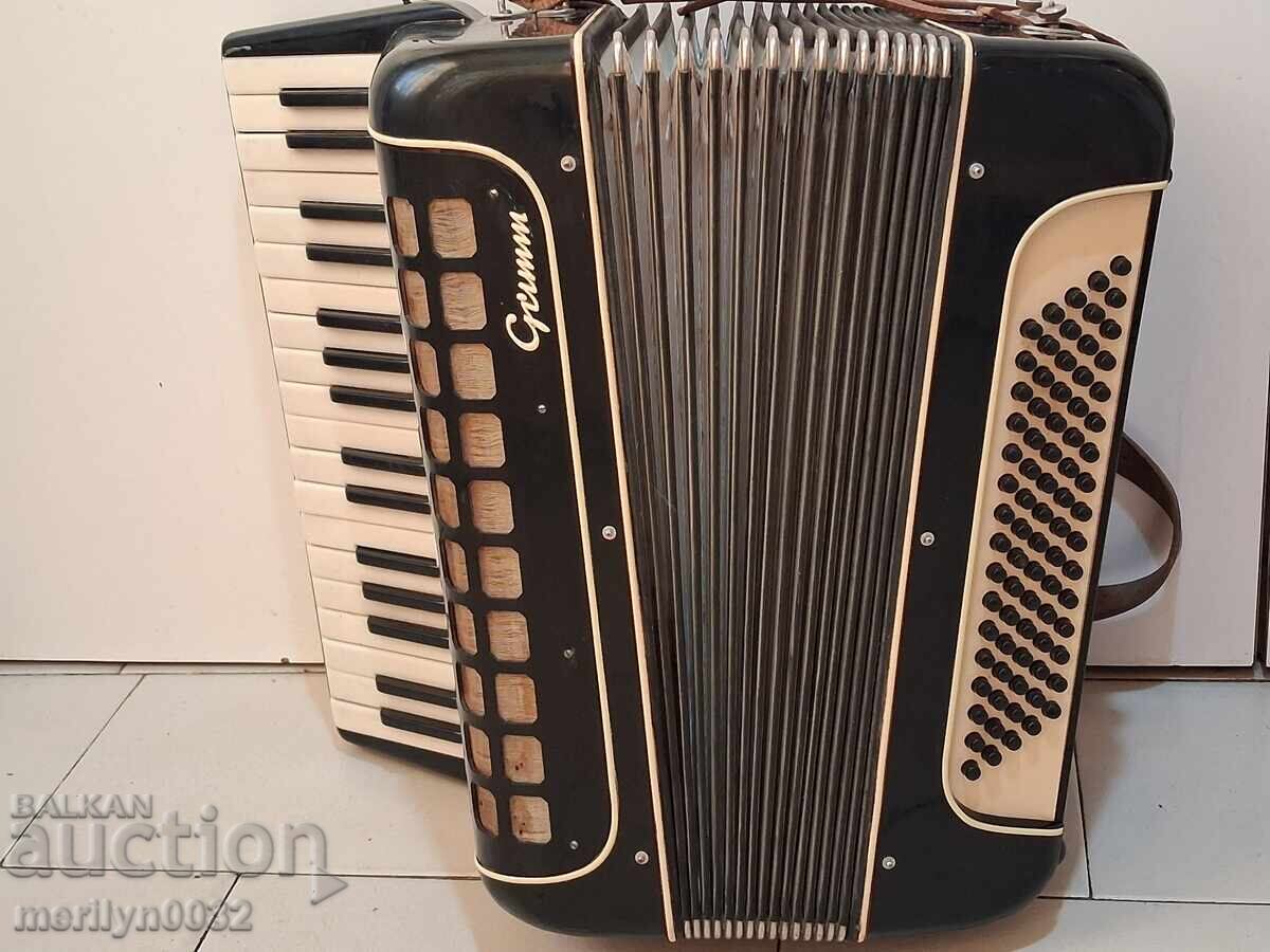 Acordeon vechi "GRIMM" 80 bași instrument muzical FUNCȚIONEAZĂ