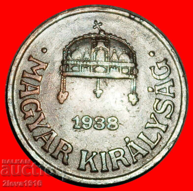 Ⰺ COROANA SFÂNTULUI ȘTEFAN (1926-1939): UNGARIA ★ 1 FILLER 1938! cu preț € 2.49 | 4.87 BGN