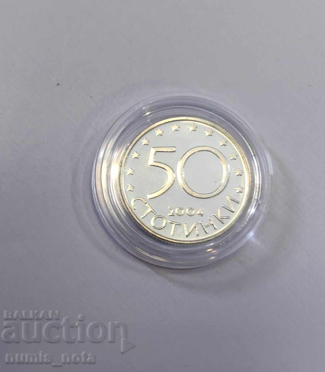 50 stotinki 2004 Bulgaria în NATO - PL - UNC cu preț € 25.00 | 48.90 BGN 50 stotinki 2004 Bulgaria în NATO - PL - UNC cu preț € 25.00 | 48.90 BGN
