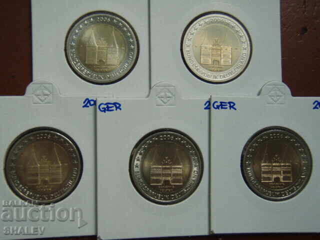 2 euro 2006 Germania "Schleswig" A,D,F,G,J /Germania/- 2 euro