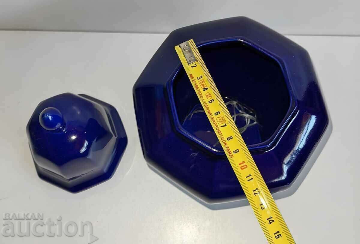 Licitație . VAZA BORCA DE URNE ITALIAN DE PORCELAN ALBASTRU COBALT