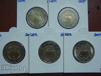 2 ευρώ 2007 Γερμανία "Ρώμη" A,D,F,G,J /Germaniya/ - Unc