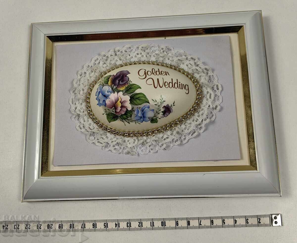 Auction  GOLDEN WEDDING FRAME GIFT ANNIVERSARY PANEL PICTURE DECORATION