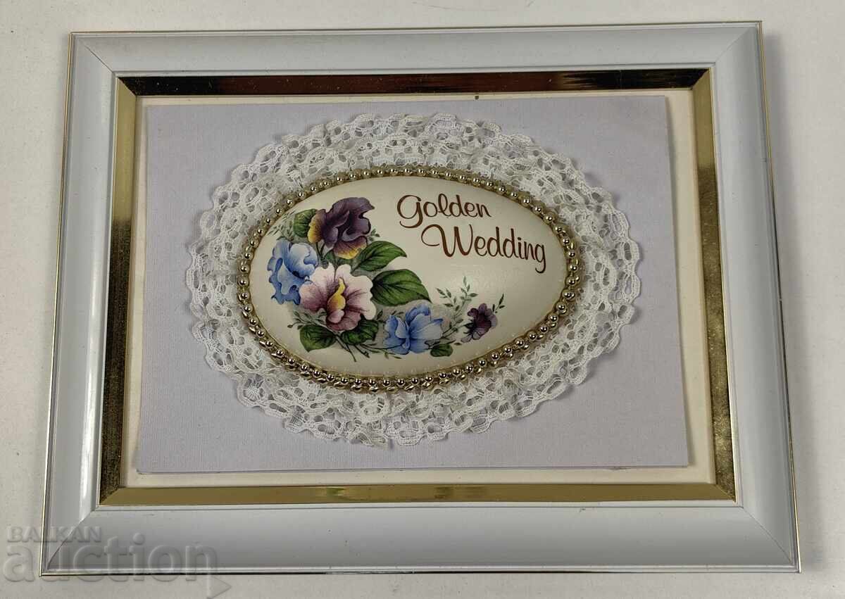 Delivery of GOLDEN WEDDING FRAME GIFT ANNIVERSARY PANEL PICTURE DECORATION