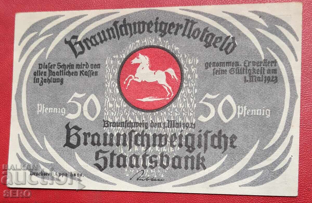 Τραπεζογραμμάτιο-Γερμανία-Braunschweig-50 Pfennig 1921