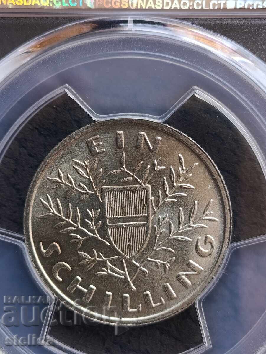 Licitație 1 Șiling Austria 1925 PCGS MS63