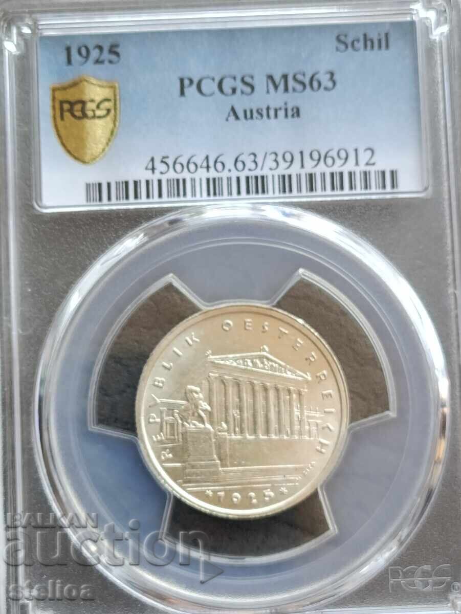 1 Șiling Austria 1925 PCGS MS63
