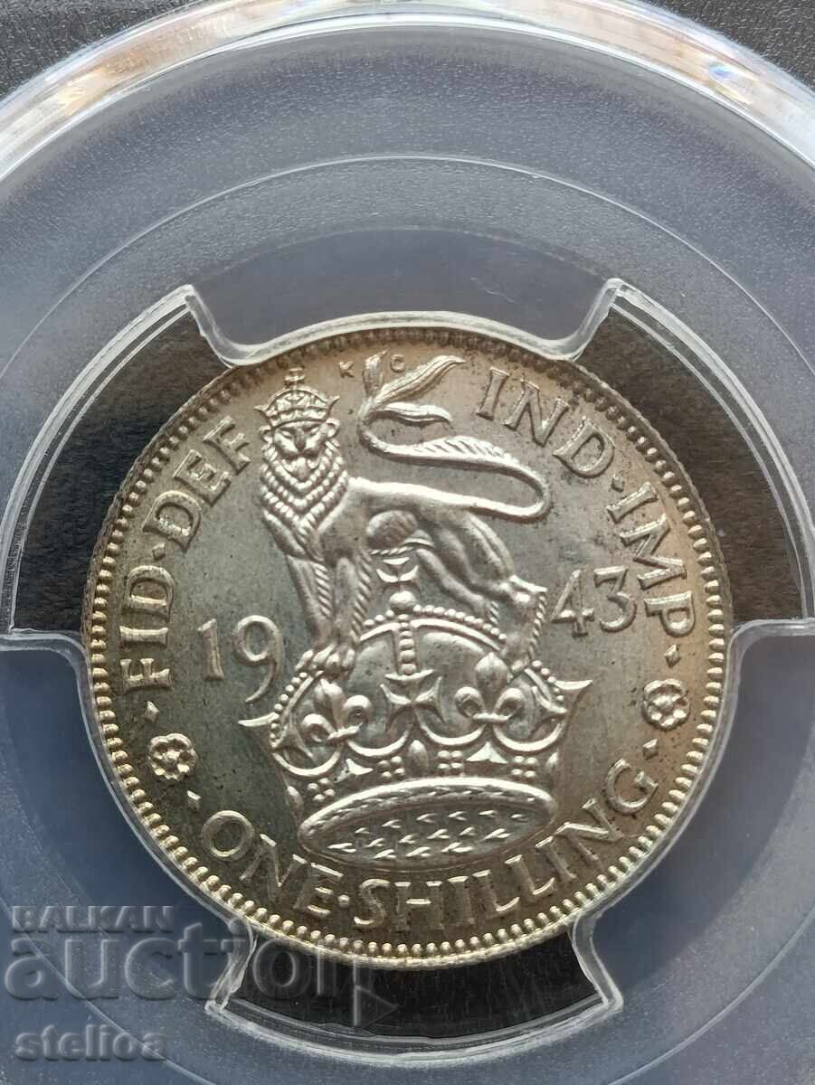 Auction 1 Shilling Great Britain 1943 PCGS MS63 Auction 1 Shilling Great Britain 1943 PCGS MS63
