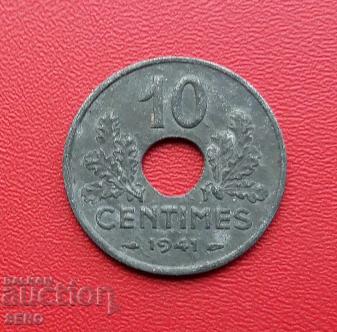 Franța/ocupație germană/-10 cenți 1941-bine conservată Franța/ocupație germană/-10 cenți 1941-bine conservată