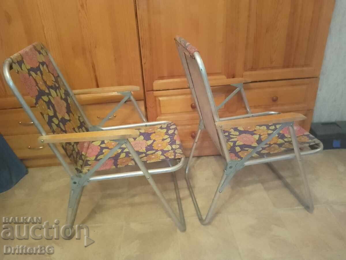 Ρετρό Πτυσσόμενες Καρέκλες Κάμπινγκ (Ζευγάρι) – Vintage / ΛΔΓ / δεκαετία '70-'80 με τιμή € 14.00 | 27.38 BGN