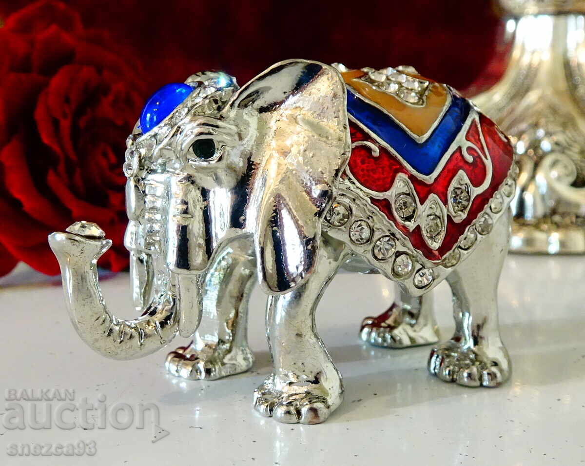 Silver-plated Elephant jewelry box, enamel, Swarovski with price € 14.99 | 29.32 BGN