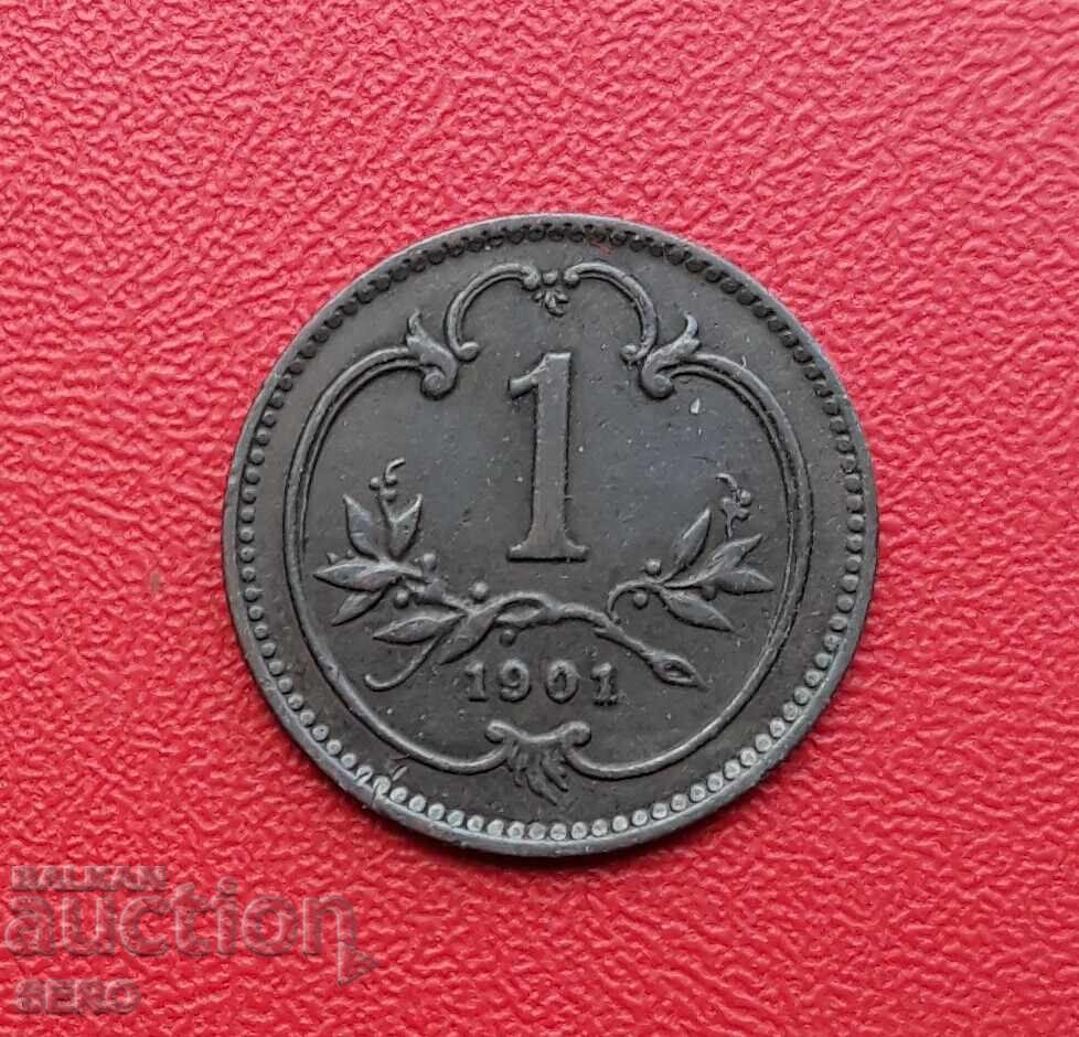 Austria-Hungary-1 Heller 1901