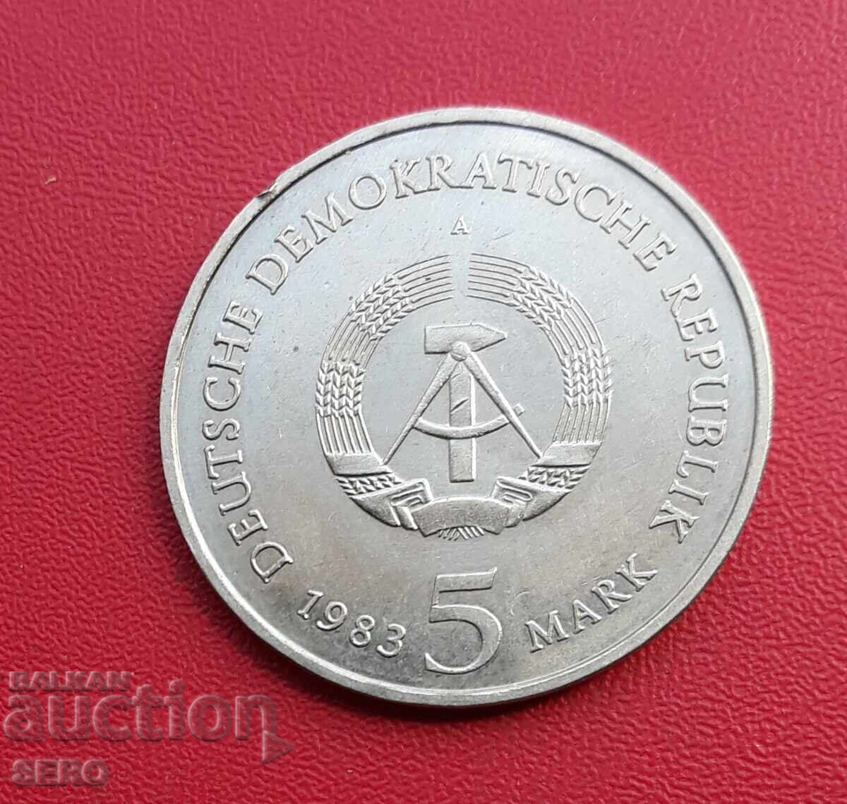 Γερμανία-ΛΔΓ-5 μάρκα 1983-πατρική οικία του Μ. Λούθηρου-σπάνιο με τιμή € 6.01 | 11.75 BGN