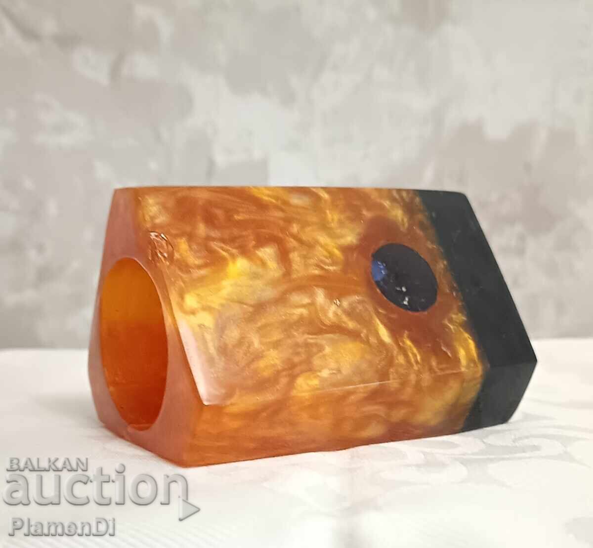 Suport de creioane/vază vintage din Catalin Bakelite Lava Flow - 5