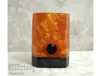 Vintage pencil holder/vase made of Catalin Bakelite Lava Flow