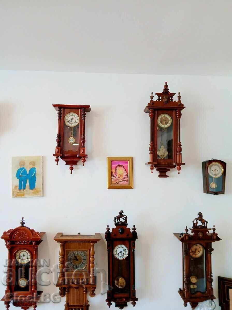 Colecție de 7 ceasuri de perete antice și vintage