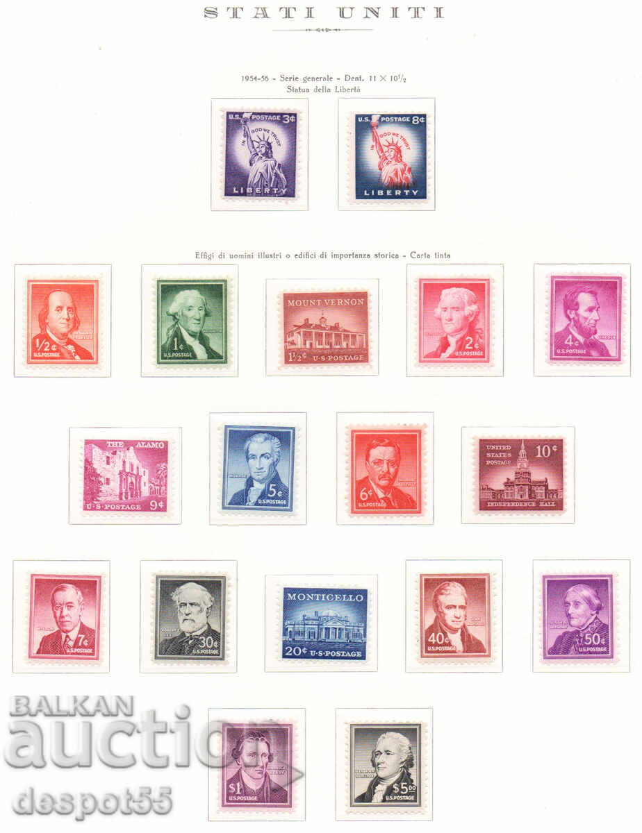 1954-73. USA. Historical figures and motifs from history 1954-73. USA. Historical figures and motifs from history
