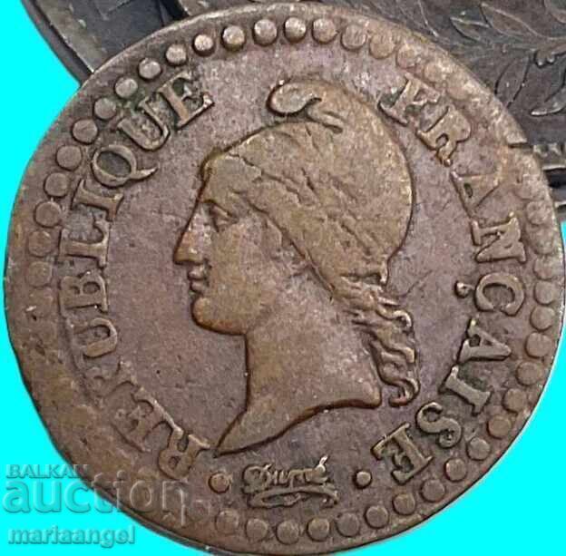 Auction  France 1 centime 1796 LAN 5 Napoleon Consulate