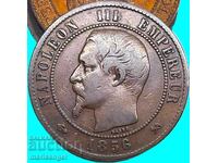 Γαλλία 10 σαντίμ 1856 30mm Ναπολέων Γ' χαλκός