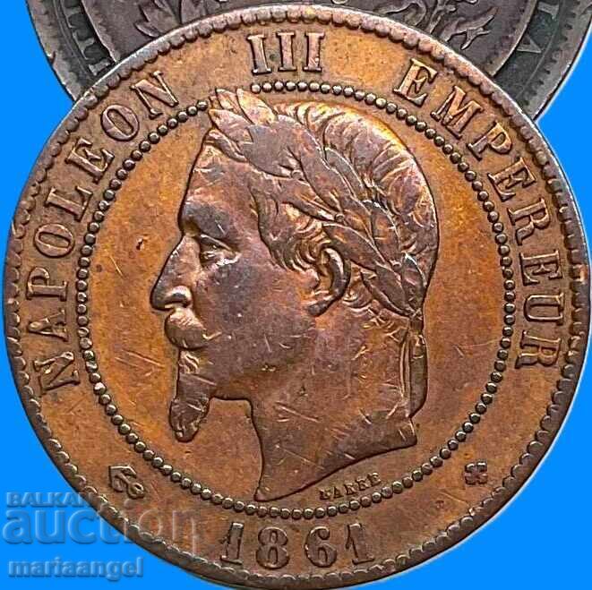 Аукцион Франция 10 сантима 1861 30мм Наполеон III бронз Аукцион Франция 10 сантима 1861 30мм Наполеон III бронз
